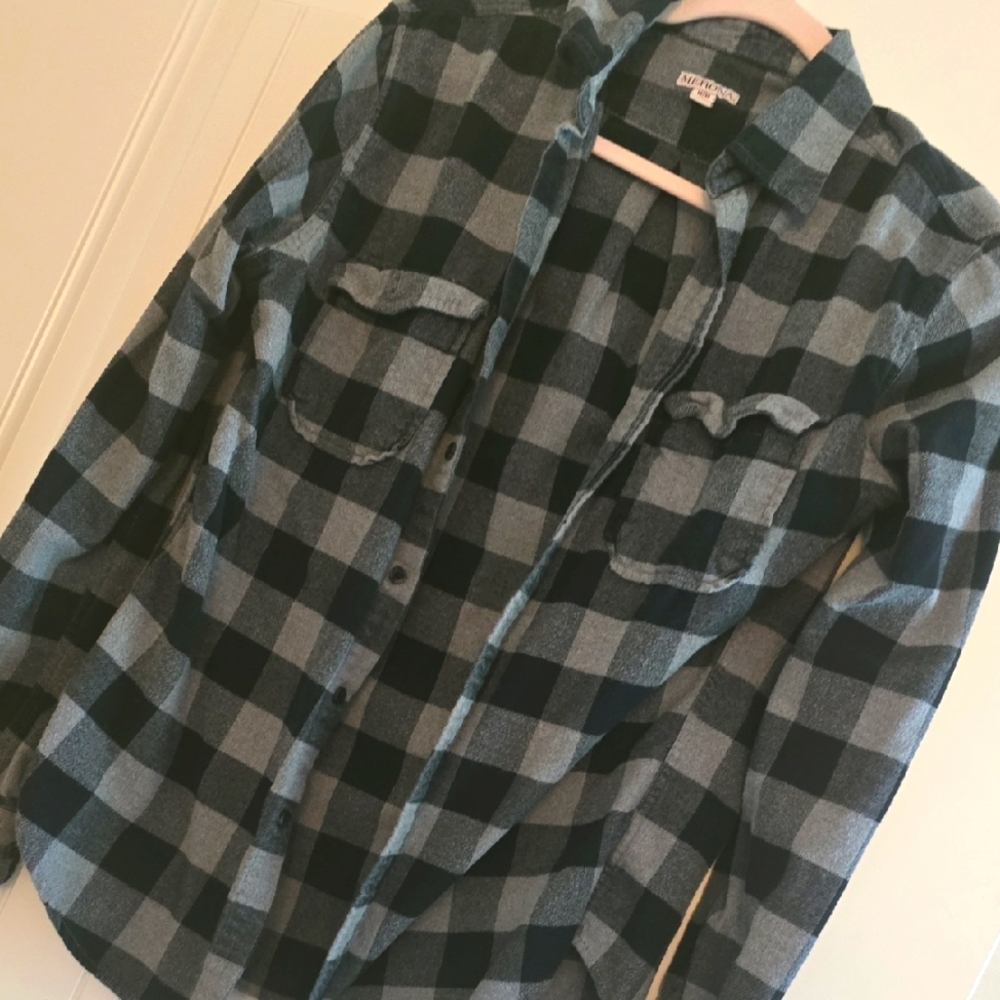 Merona Black and Gray Flannel Shirt